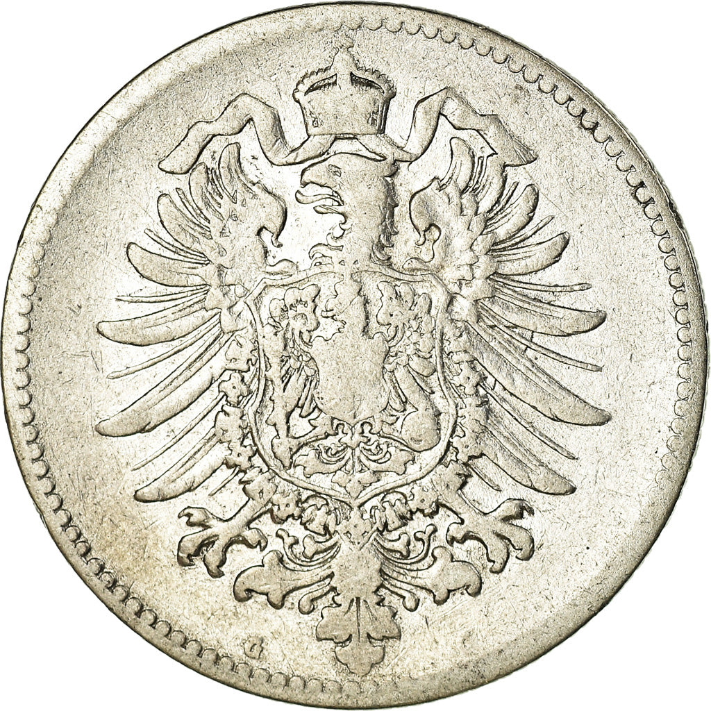Moneta, GERMANIA - IMPERO, Wilhelm I, Mark, 1875, Karlsruhe, MB+, Argento, KM:7
