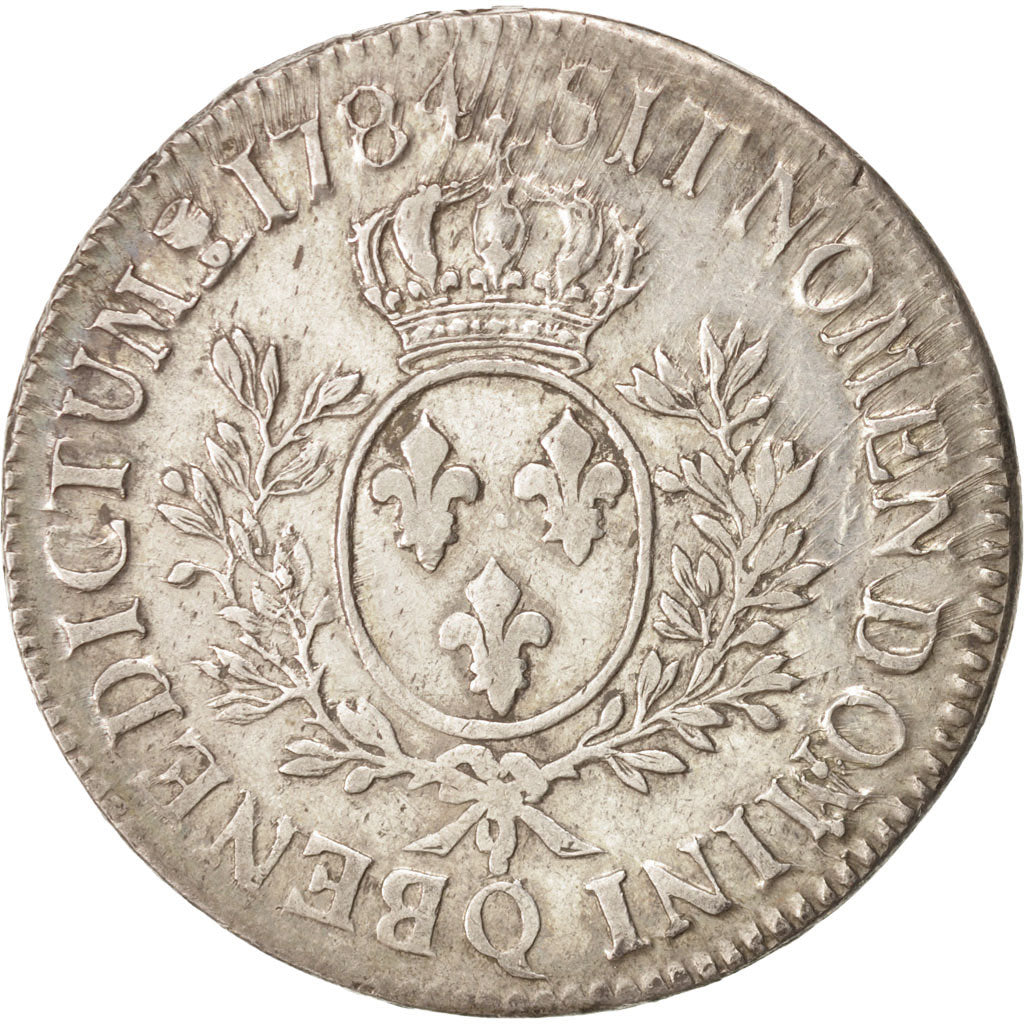 France, Louis XVI, Écu aux branches d'olivier, Ecu, 1784, Perpignan, VF(30-3...