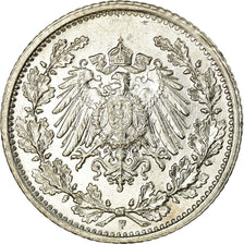 Moneta, GERMANIA - IMPERO, 1/2 Mark, 1915, Stuttgart, SPL-, Argento, KM:17
