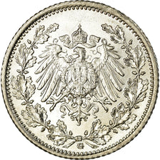 Monnaie, GERMANY - EMPIRE, 1/2 Mark, 1915, Karlsruhe, SUP, Argent, KM:17