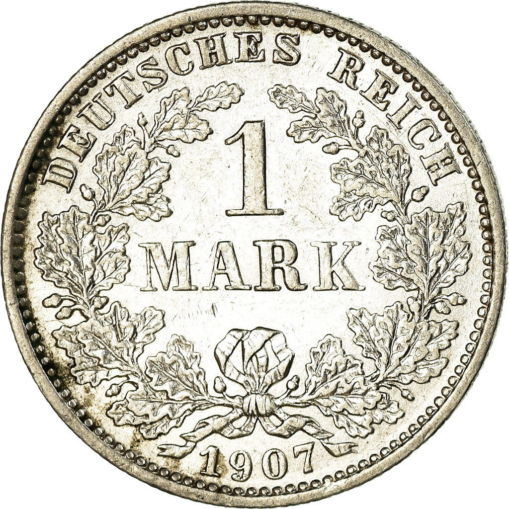 Moneda, ALEMANIA - IMPERIO, Wilhelm II, Mark, 1907, Muldenhütten, EBC, Plata