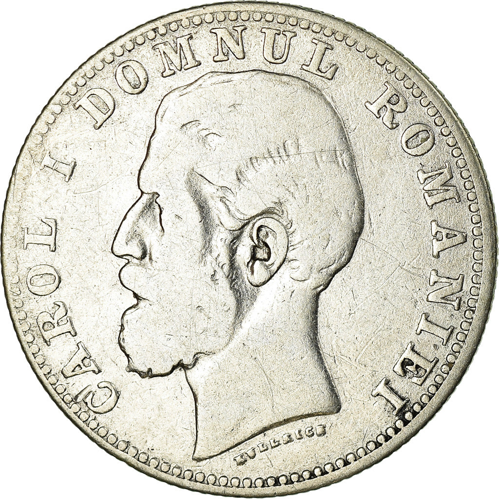Moneta, Romania, Carol I, Leu, 1881, B+, Argento, KM:14