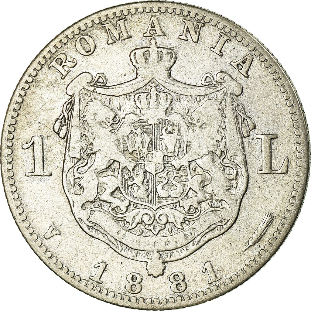 Moneta, Romania, Carol I, Leu, 1881, B+, Argento, KM:14