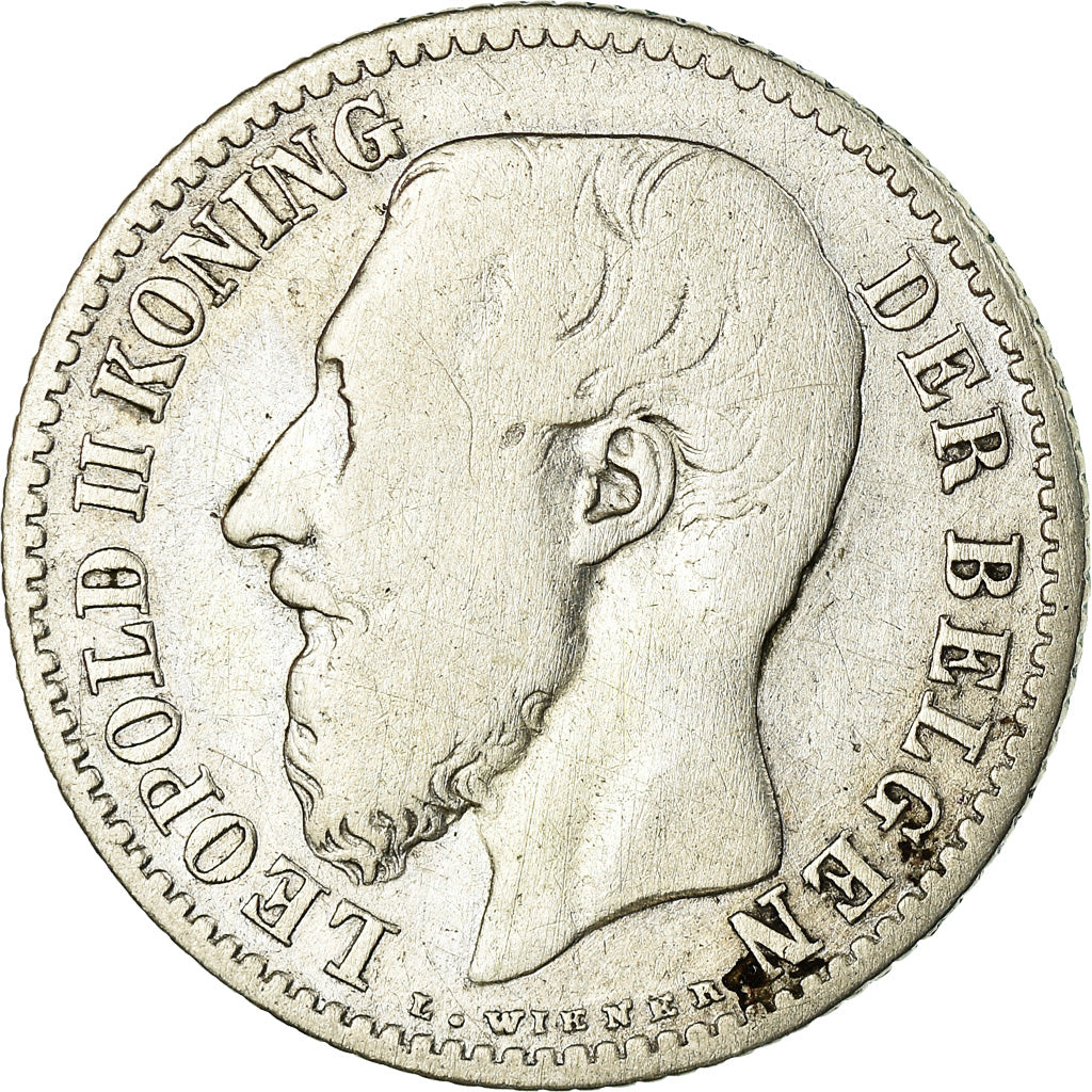 Münze, Belgien, Leopold II, Franc, 1887, S, Silber, KM:29.1