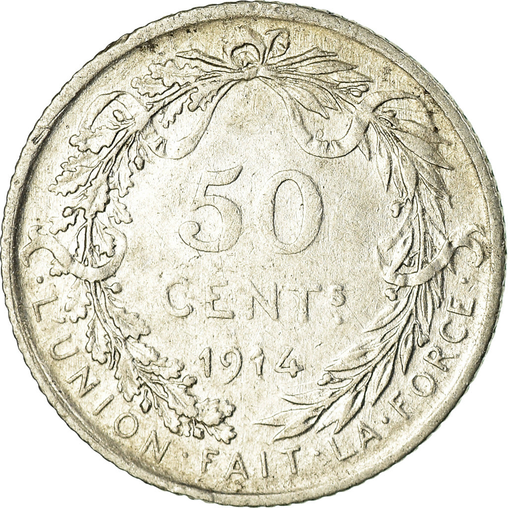 Munten, België, 50 Centimes, 1914, FR+, Zilver, KM:70