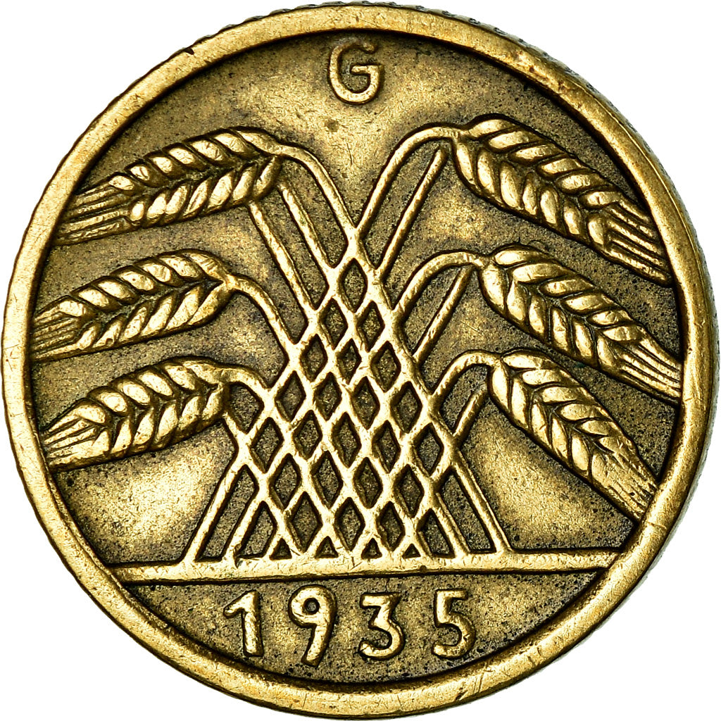 Moneta, GERMANIA, REPUBBLICA DI WEIMAR, 5 Reichspfennig, 1935, Karlsruhe, BB