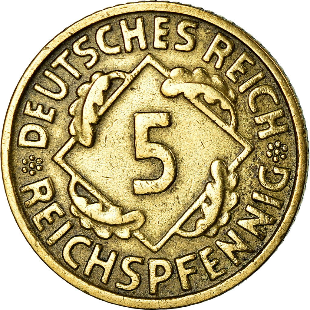 Moneta, GERMANIA, REPUBBLICA DI WEIMAR, 5 Reichspfennig, 1935, Karlsruhe, BB