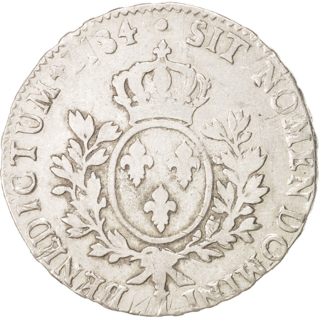 France, Louis XVI, Écu aux branches d'olivier, Ecu, 1784, Limoges, VF(20-25)...