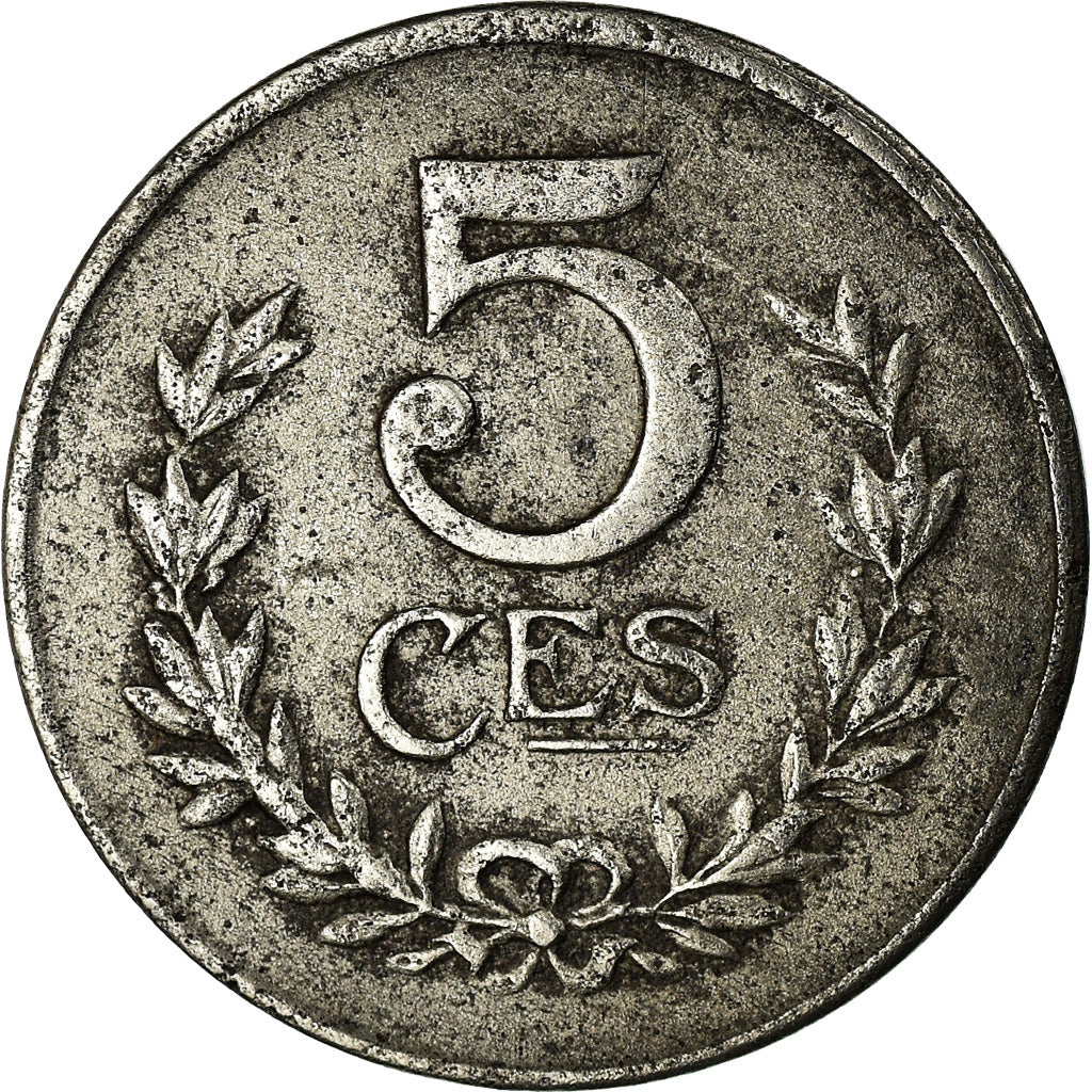Moneta, Lussemburgo, Charlotte, 5 Centimes, 1918, BB, Ferro, KM:30