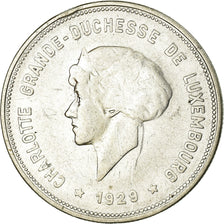 Münze, Luxemburg, Charlotte, 5 Francs, 1929, SS, Silber, KM:38