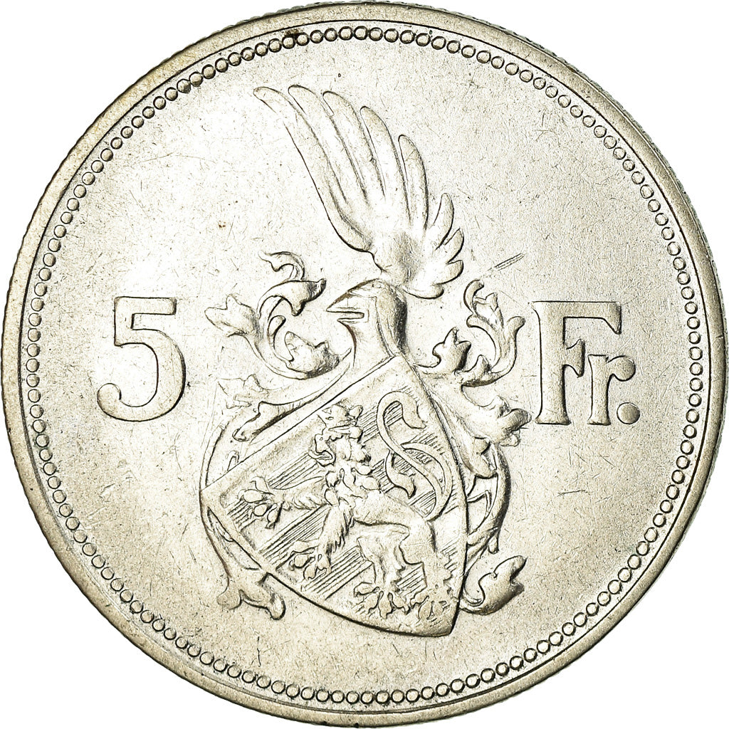 Münze, Luxemburg, Charlotte, 5 Francs, 1929, SS, Silber, KM:38