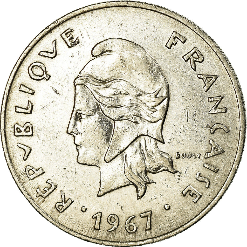 Moneta, Polinesia francese, 50 Francs, 1967, Paris, BB, Nichel, KM:7