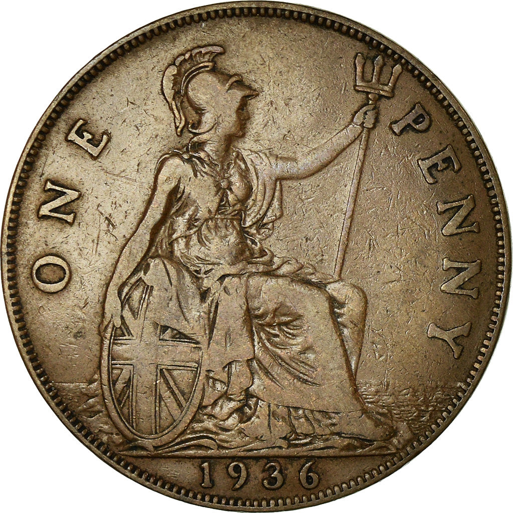 Münze, Großbritannien, George V, Penny, 1936, S+, Bronze, KM:838
