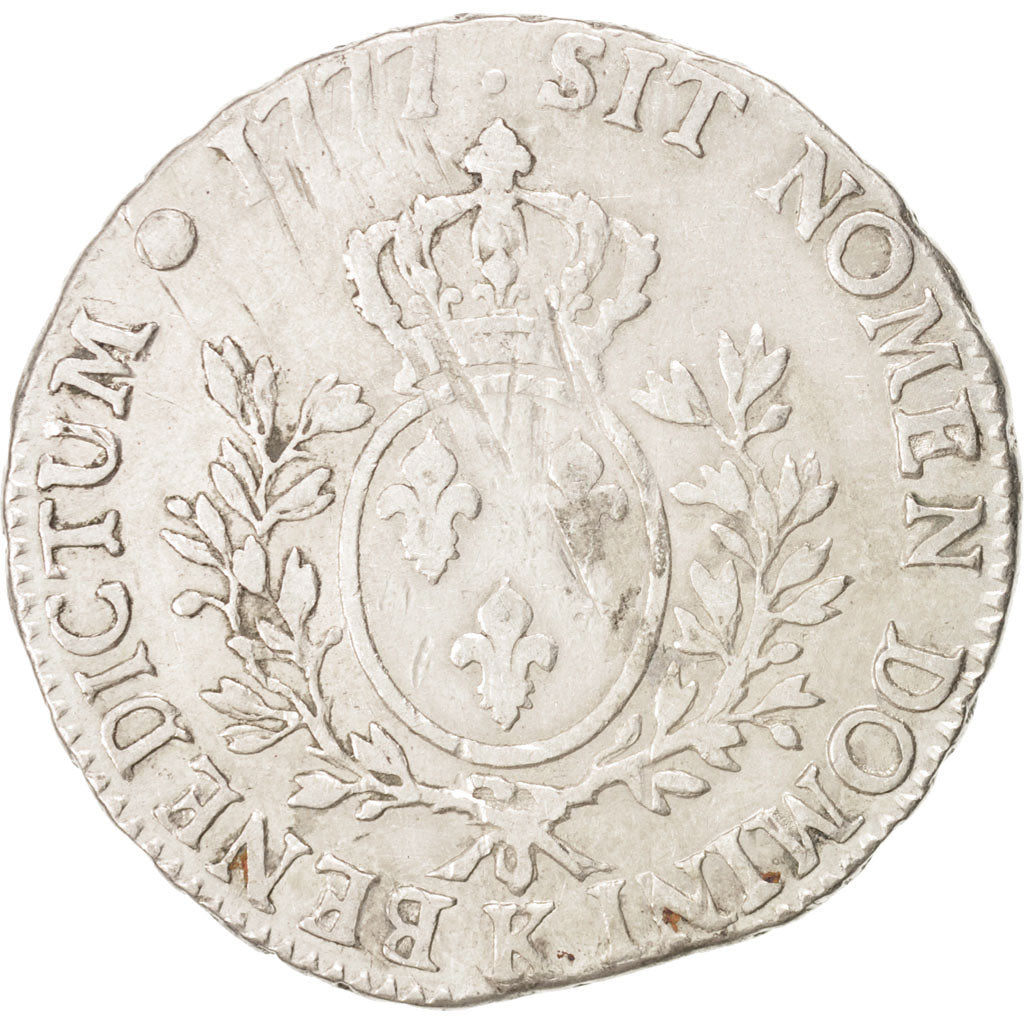 France, Louis XVI, Écu aux branches d'olivier, Ecu, 1777, Bordeaux, VF(20-25...