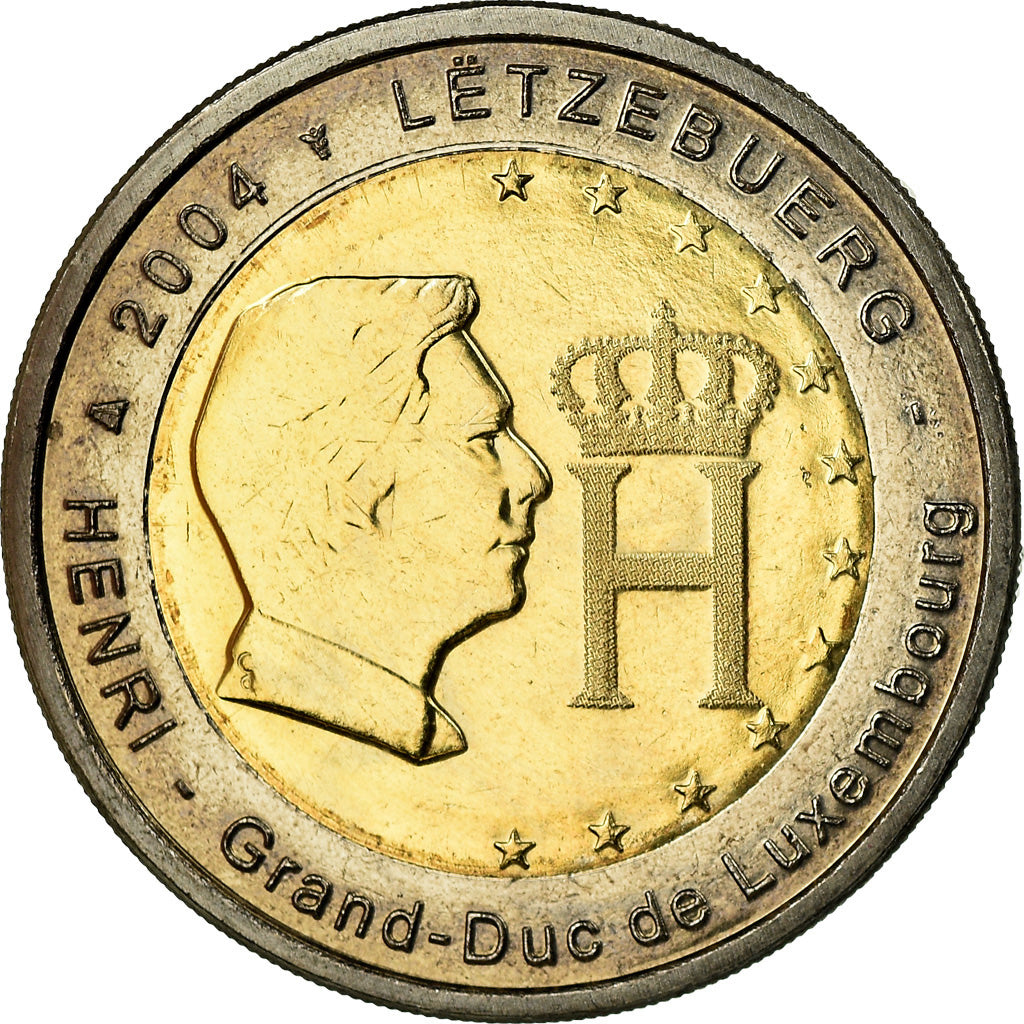 Luxemburgo, 2 Euro, 2004, AU(55-58), Bimetálico, KM:85