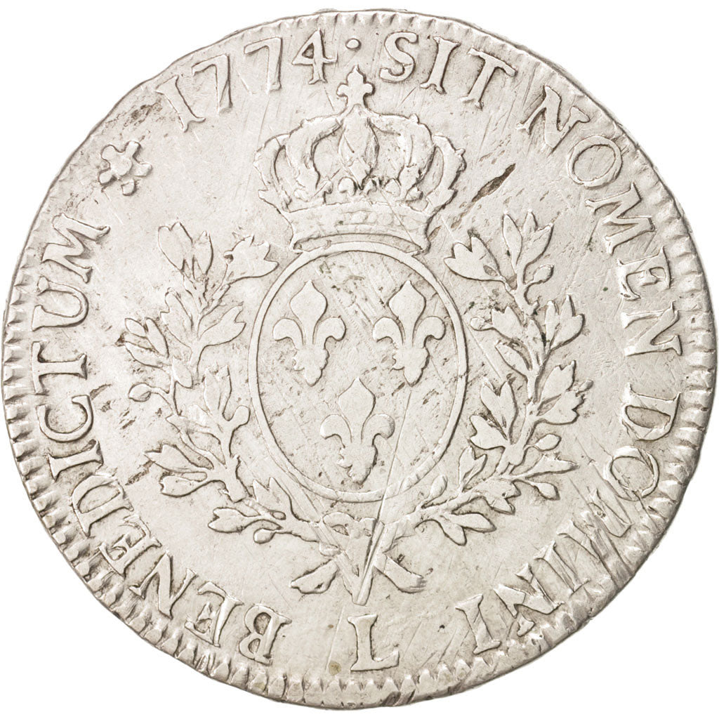 France, Louis XV, Écu à la vieille tête, Ecu, 1774, Bayonne, VF(30-35), Si...