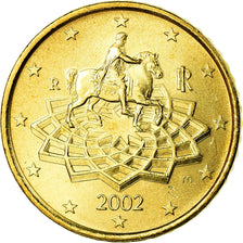 Italia, 50 Euro Cent, 2002, SC, Latón, KM:215
