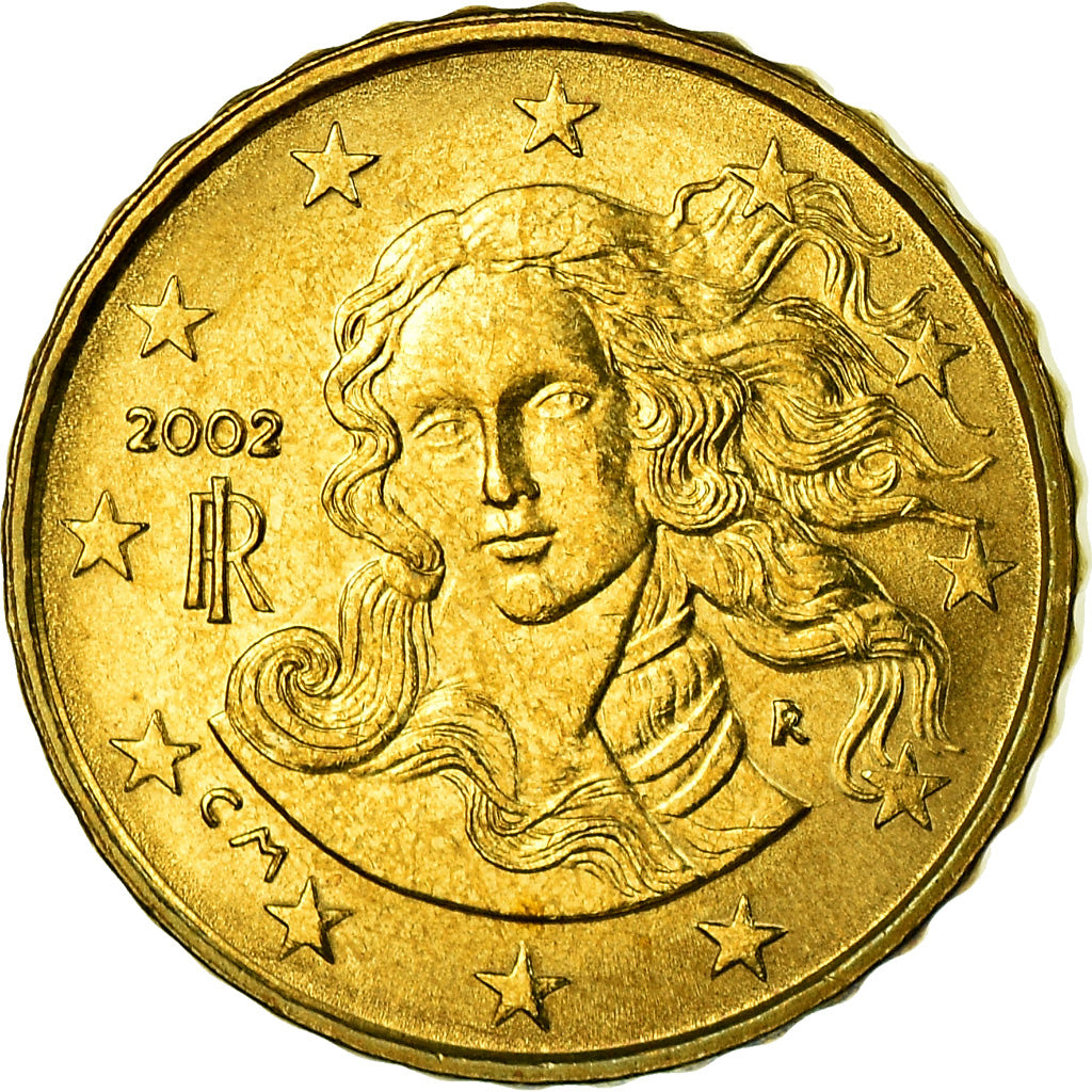 Italien, 10 Euro Cent, 2002, UNZ, Messing, KM:213