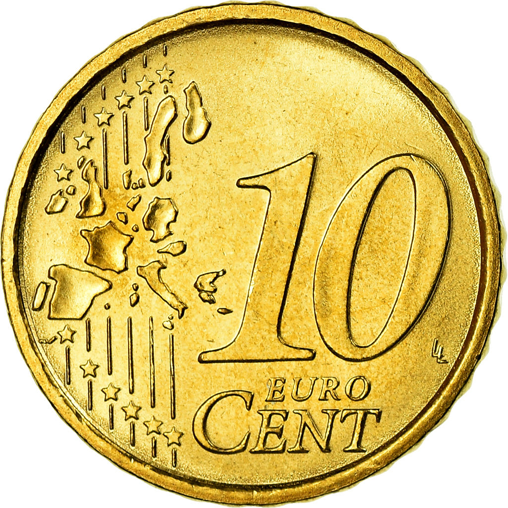 Italien, 10 Euro Cent, 2002, UNZ, Messing, KM:213