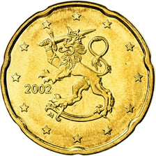 Finnland, 20 Euro Cent, 2002, VZ, Messing, KM:102
