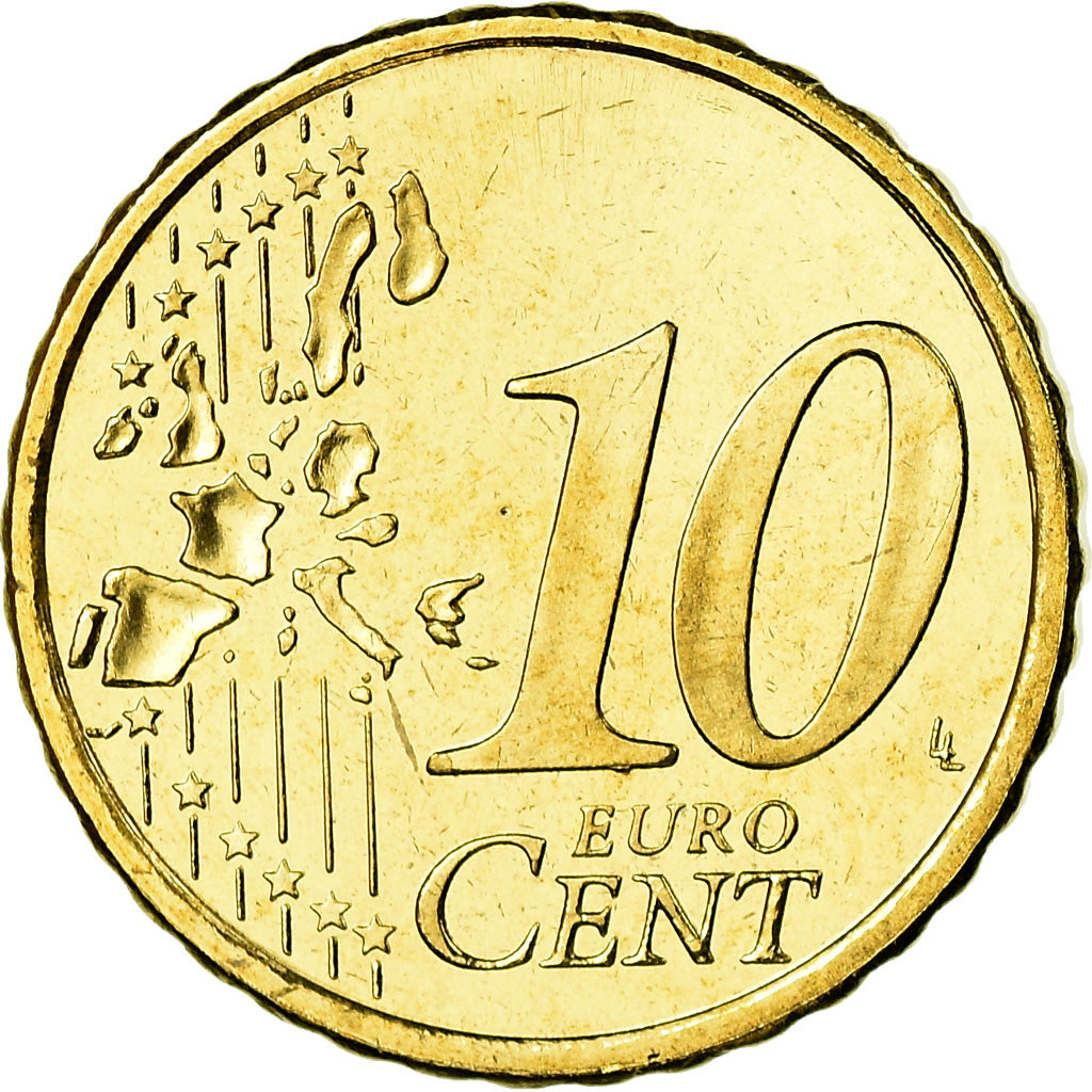 Finland, 10 Euro Cent, 1999, MS(63), Brass, KM:101