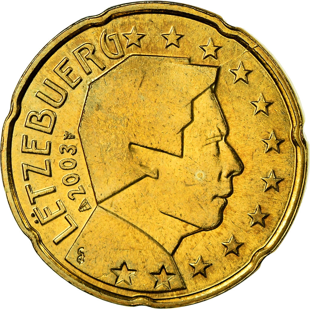 Luxemburg, 20 Euro Cent, 2003, VZ, Messing, KM:79
