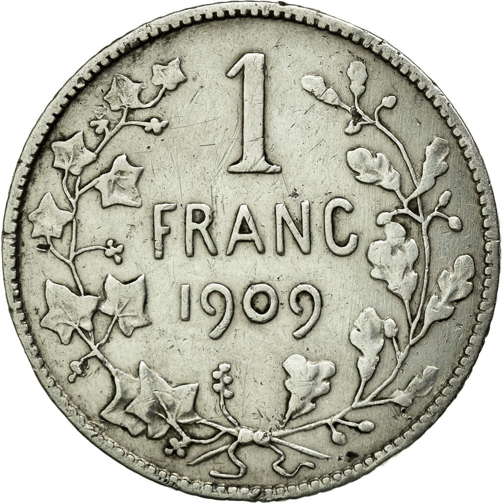 Coin, Belgium, Franc, 1909, VF(30-35), Silver, KM:57.1