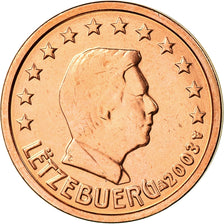 Luxemburgo, 2 Euro Cent, 2003, MS(63), Aço Cromado a Cobre, KM:76