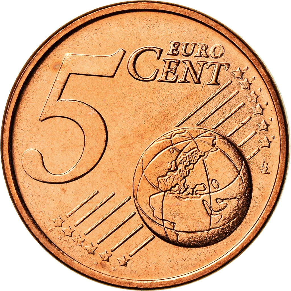 Griekenland, 5 Euro Cent, 2002, UNC-, Copper Plated Steel, KM:183
