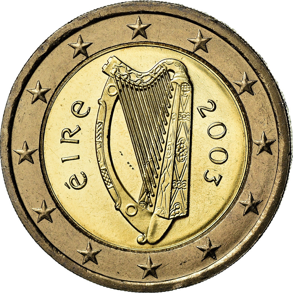 REPUBBLICA D’IRLANDA, 2 Euro, 2003, SPL-, Bi-metallico, KM:39