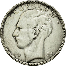 Coin, Belgium, 20 Francs, 20 Frank, 1935, EF(40-45), Silver, KM:105