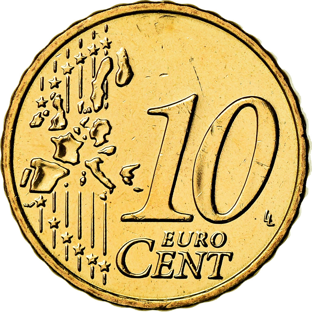 IRELAND REPUBLIC, 10 Euro Cent, 2003, VZ, Messing, KM:35
