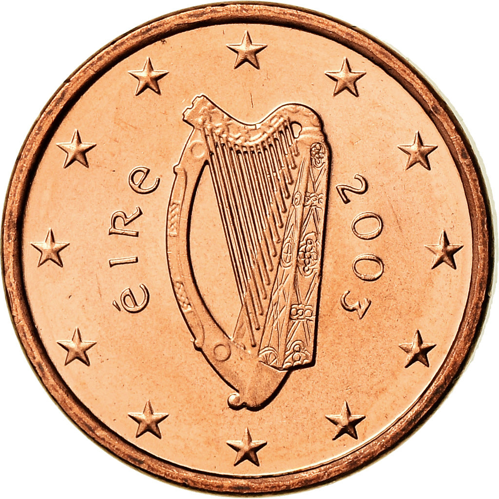 REPÚBLICA DA IRLANDA, Euro Cent, 2003, AU(55-58), Aço Cromado a Cobre, KM:32