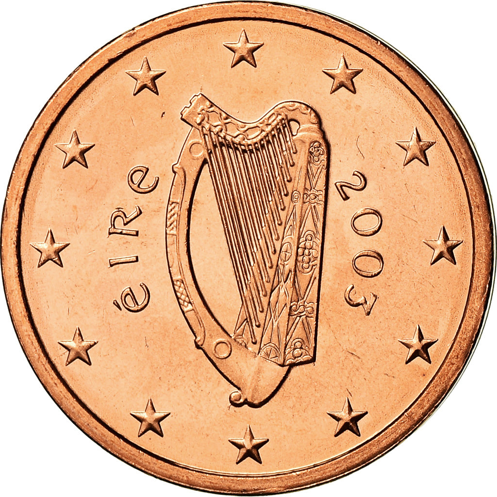 REPUBLIKA IRLANDII, 2 Euro Cent, 2003, Sandyford, AU(55-58), Miedź platerowana