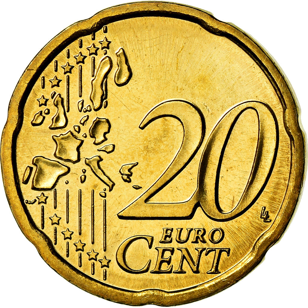 Austria, 20 Euro Cent, 2002, SC, Latón, KM:3086