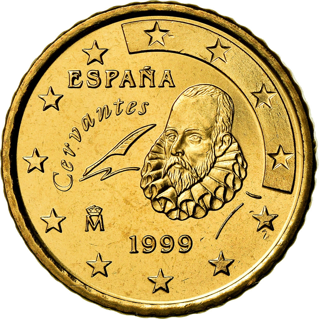 Spain, 50 Euro Cent, 1999, AU(55-58), Brass, KM:1045