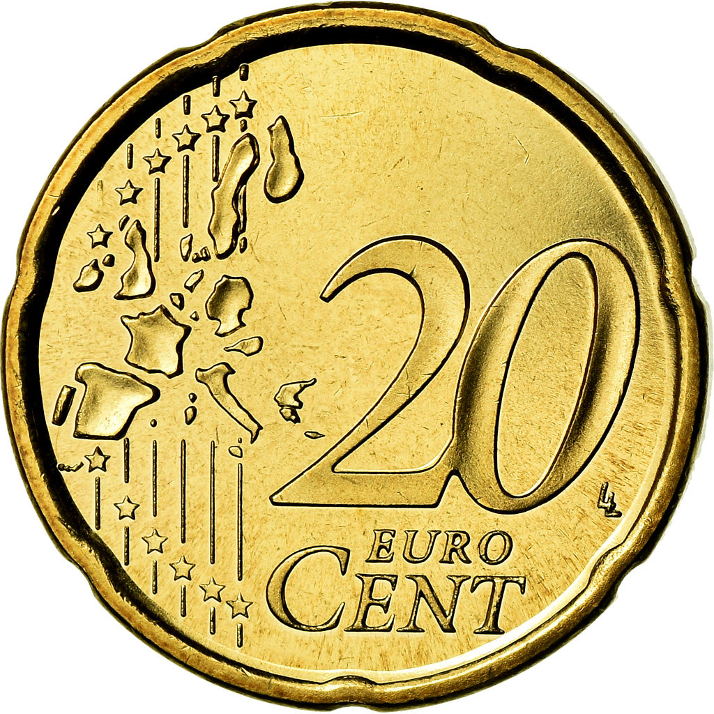 Spain, 20 Euro Cent, 2001, AU(55-58), Brass, KM:1044