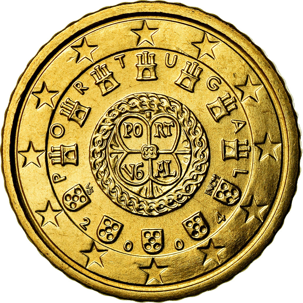 Portugal, 50 Euro Cent, 2004, MS(63), Brass, KM:745