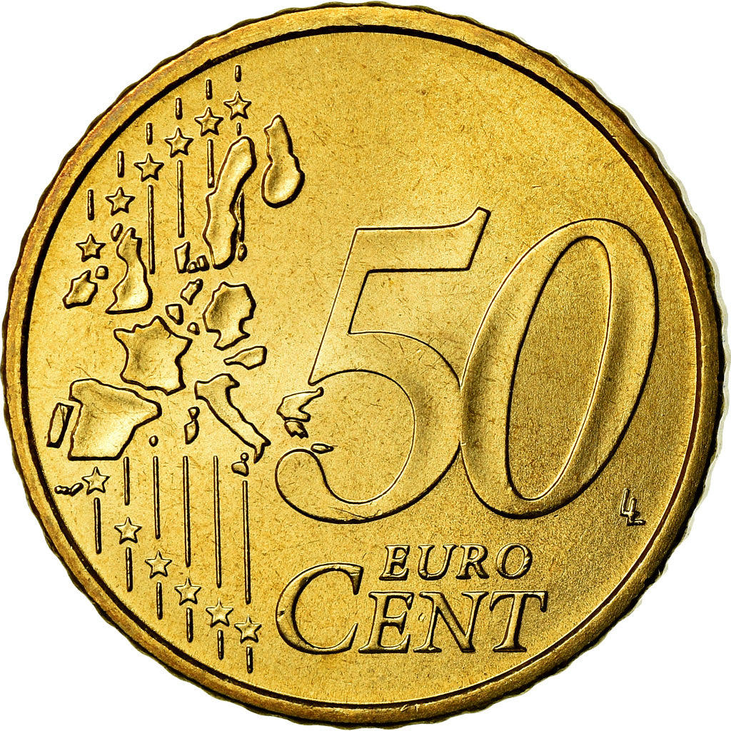 Portugal, 50 Euro Cent, 2004, MS(63), Brass, KM:745
