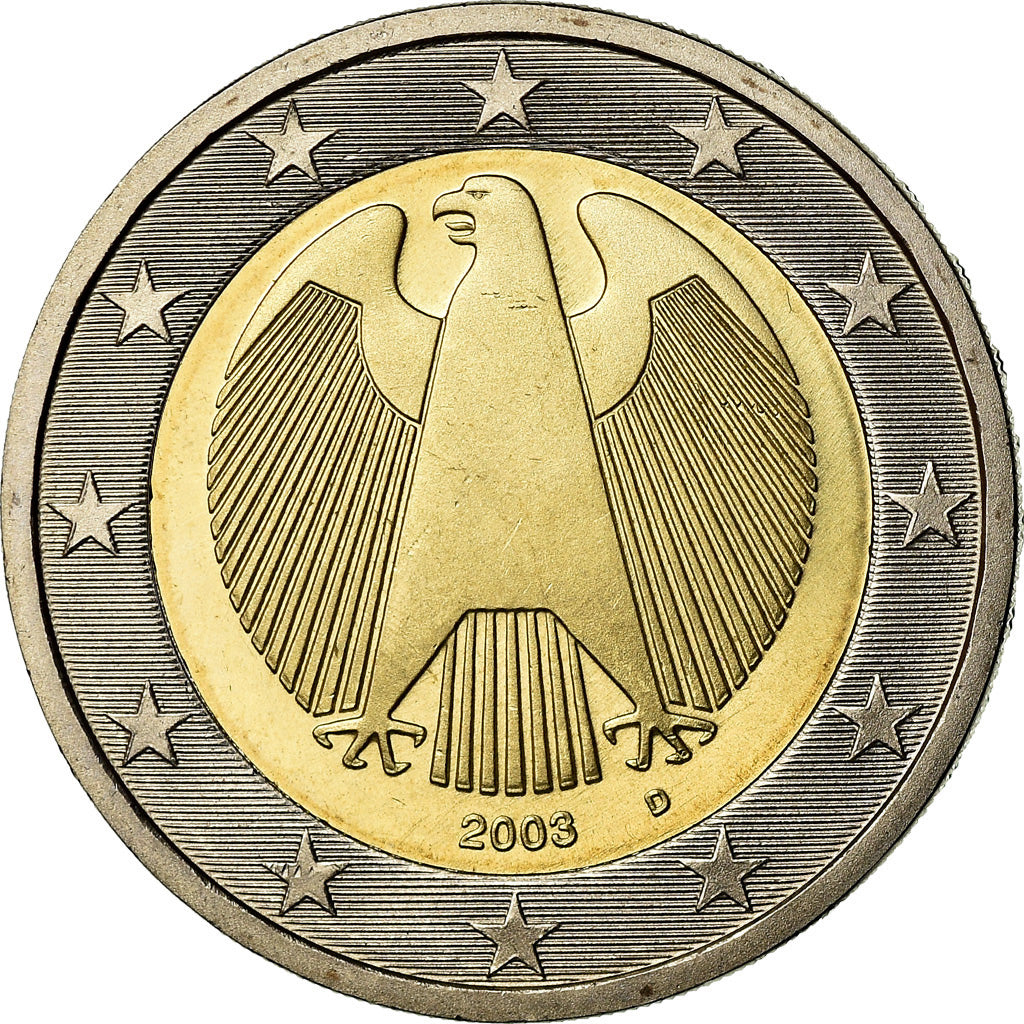 GERMANY - FEDERAL REPUBLIC, 2 Euro, 2003, AU(55-58), Bi-Metallic, KM:214