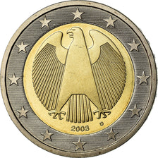 GERMANY - FEDERAL REPUBLIC, 2 Euro, 2003, AU(55-58), Bi-Metallic, KM:214