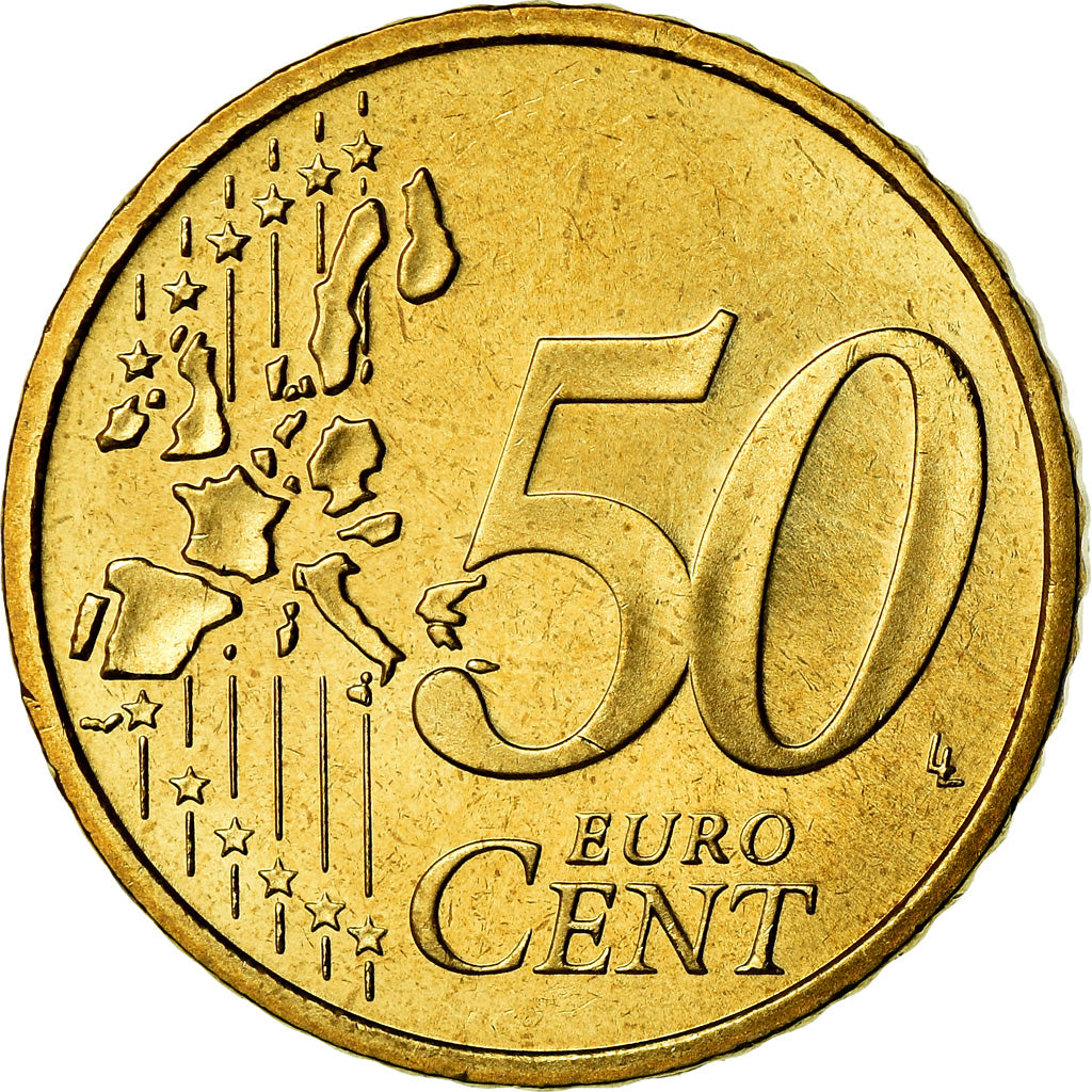 GERMANIA - REPUBBLICA FEDERALE, 50 Euro Cent, 2002, SPL, Ottone, KM:212