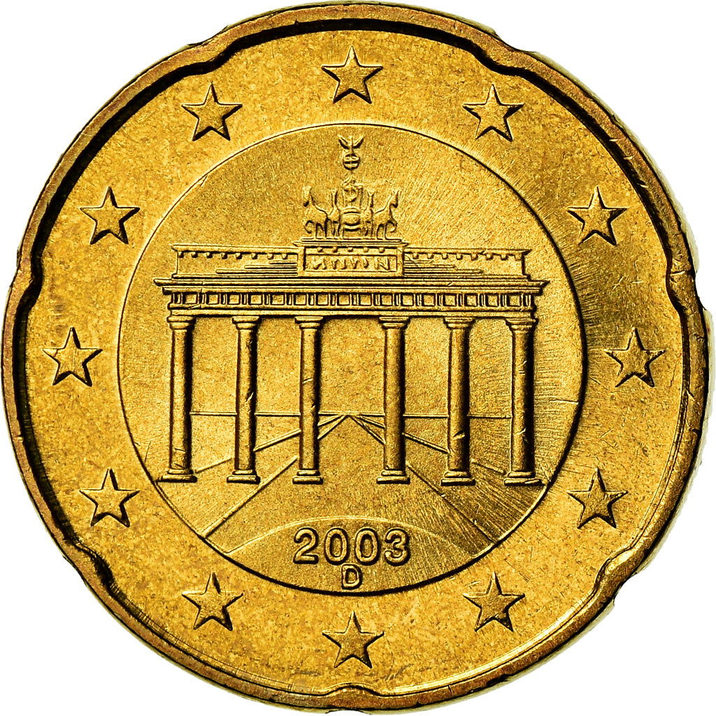 Bundesrepublik Deutschland, 20 Euro Cent, 2003, UNZ, Messing, KM:211