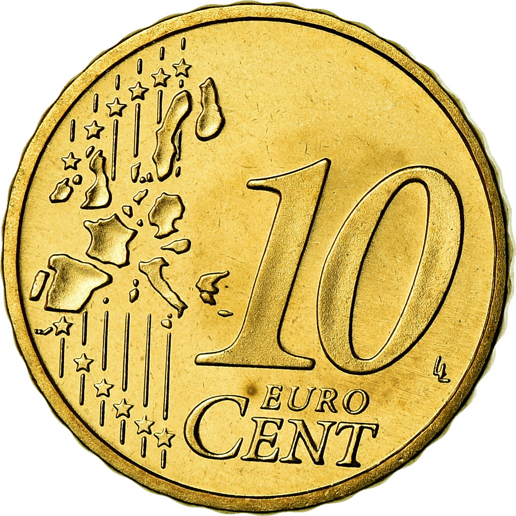 GERMANY - FEDERAL REPUBLIC, 10 Euro Cent, 2003, MS(63), Brass, KM:210