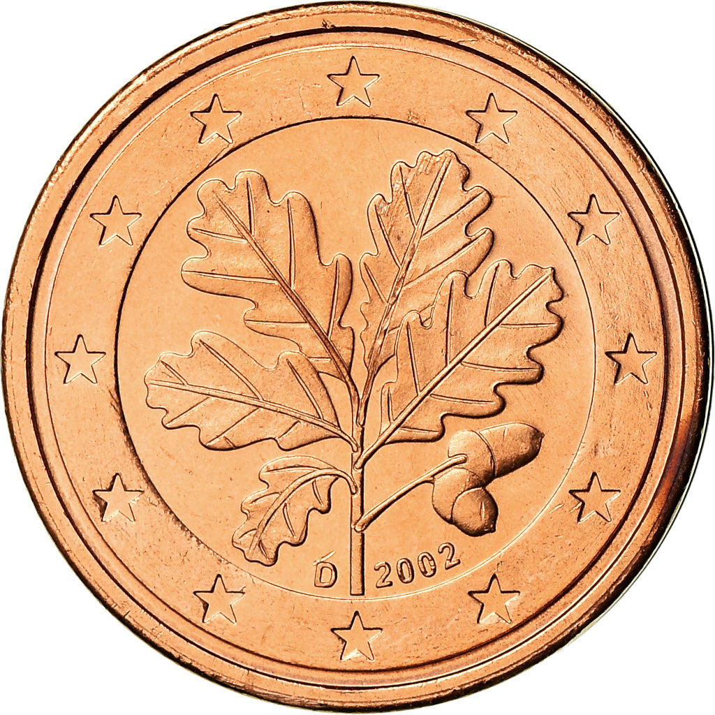 GERMANIA - REPUBBLICA FEDERALE, 2 Euro Cent, 2002, SPL-, Acciaio placcato rame