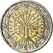 Frankrijk, 2 Euro, 2001, UNC-, Bi-Metallic, Gadoury:8., KM:1289
