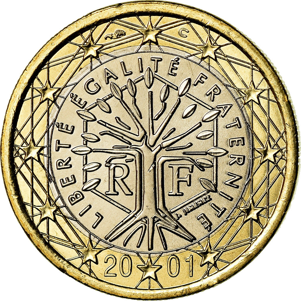 Francia, Euro, 2001, SPL-, Bi-metallico, KM:1288