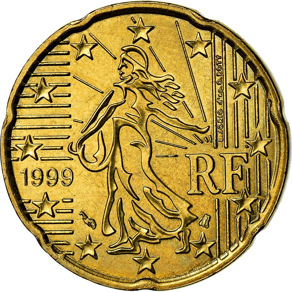 Frankrijk, 20 Euro Cent, 1999, PR, Tin, Gadoury:5., KM:1286