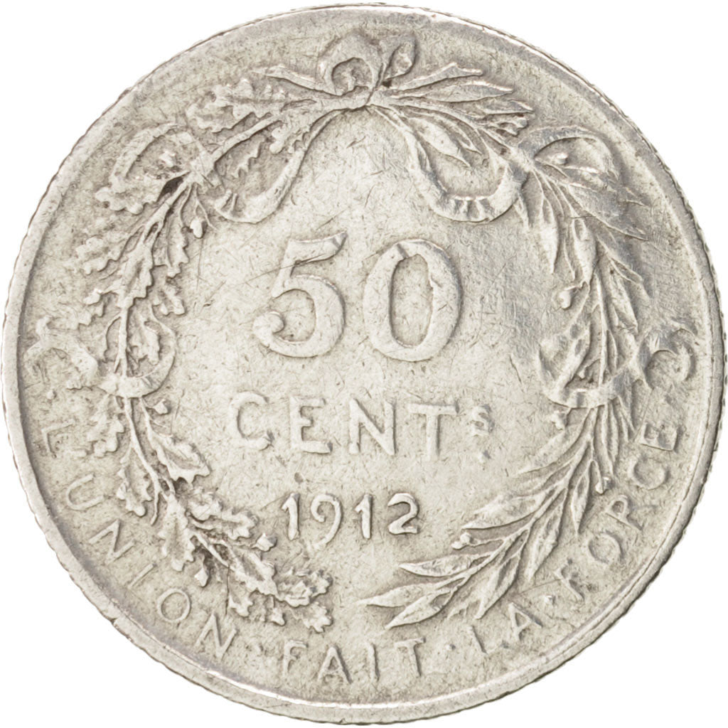 Belgium, 50 Centimes, 1912, , EF(40-45), Silver, KM:70