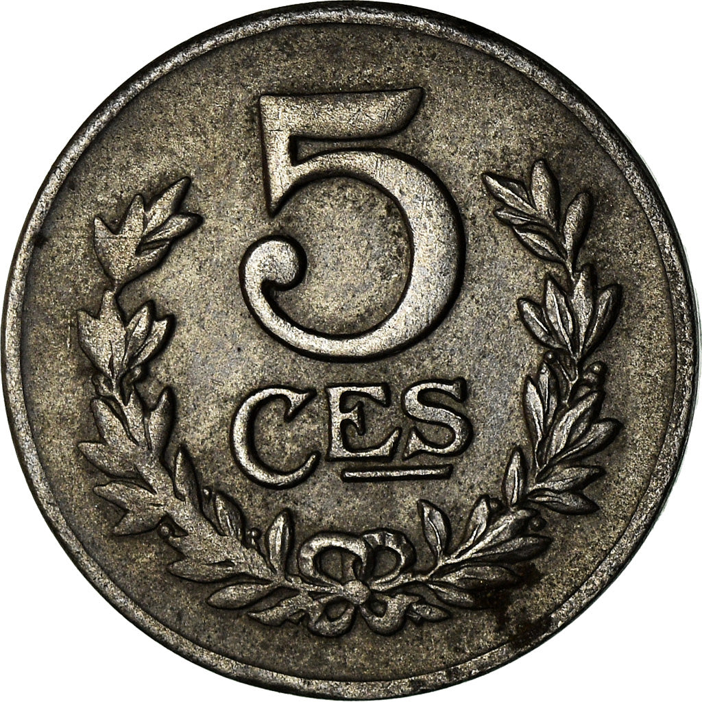 Moneta, Lussemburgo, Charlotte, 5 Centimes, 1918, BB+, Ferro, KM:30